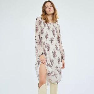 Wilfred Floral Print Midi Dress - Cream and Purple